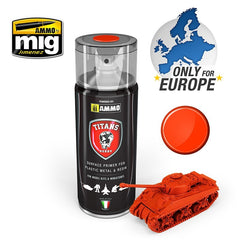 PREORDER Ammo by MIG - Titans Hobby - Aerosol Spray - Royal Red Matt Primer 400ml