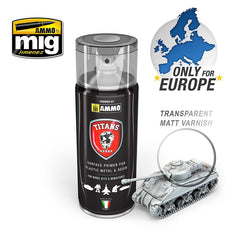 PREORDER Ammo by MIG - Titans Hobby - Aerosol Spray - Transparent Matt Varnish / Base 400ml