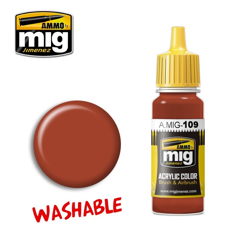 PREORDER Ammo by MIG - Acrylic Color - Washable - Rust 17ml