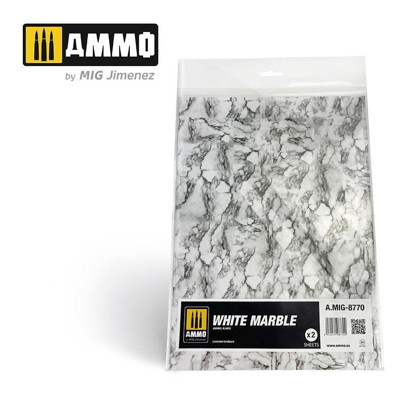 PREORDER Ammo by MIG -  Dioramas - Marble - White Marble - Sheets of Marble 2pc