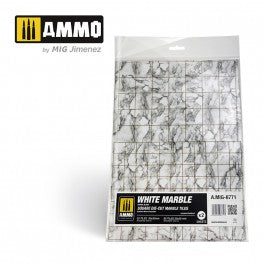 PREORDER Ammo by MIG -  Dioramas - Marble - White Marble - Square Die Cut Marble Tiles 2pc