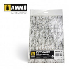 PREORDER Ammo by MIG -  Dioramas - Marble - White Marble - Square Die Cut Marble Tiles 2pc