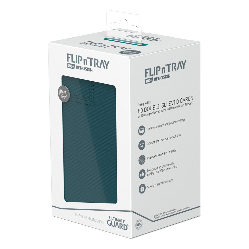 Ultimate Guard: Deck Box  XenoSkin Monocolor FlipnTray 80+  Petrol