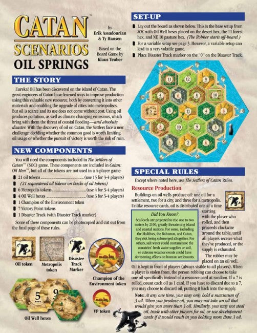 Catan Scenario Oil Springs Board Game