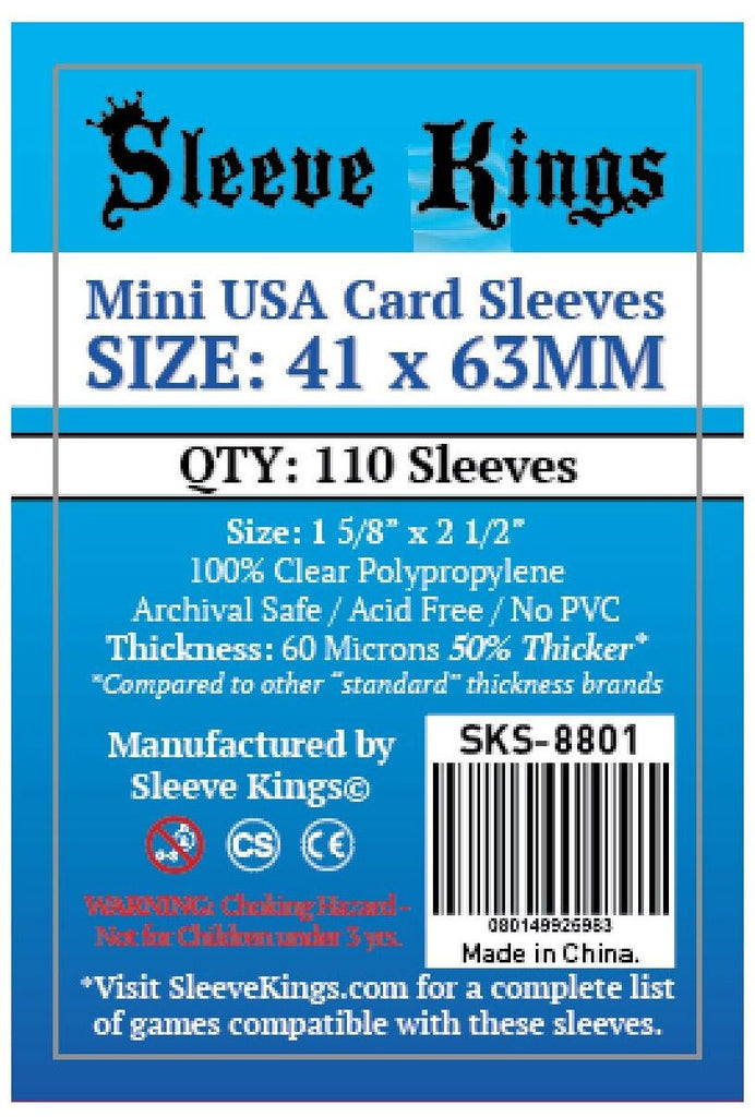 Sleeve Kings Board Game Sleeves Mini USA (41mm x 63mm) (110 Sleeves Per Pack)