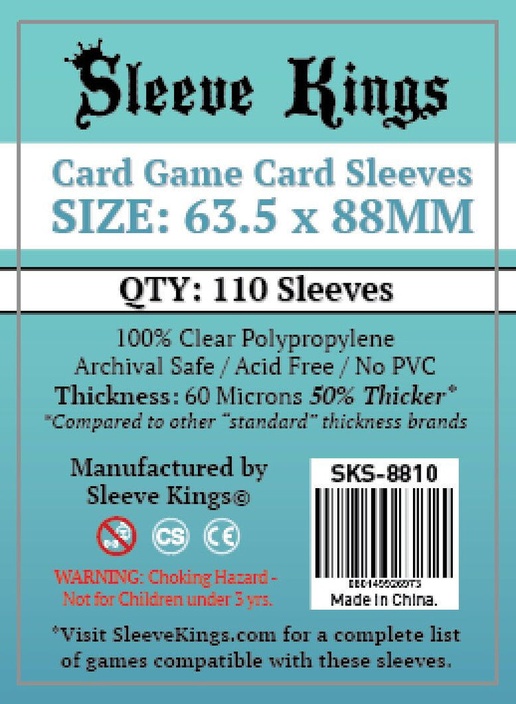card sleeve sizes for board games Sleeve Kings Board Game Sleeves Card Game (63.5mm x 88mm) (110 Sleeves Per Pack) – Gamerholic