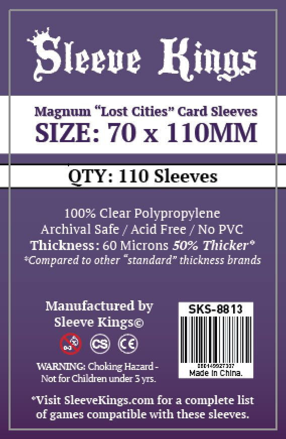 Sleeve Kings Board Game Sleeves Magnum ??ost Cities??(70mm x 110mm) (110 Sleeves Per Pack)