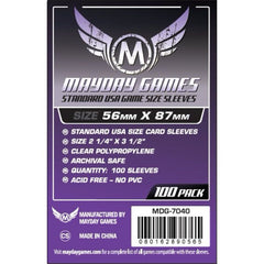 Mayday -  Standard USA Game Size Sleeves (Pack of 100) - 56 MM X 87 MM (Purple)