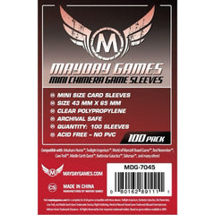 Mayday -  Mini Chimera Game Sleeves (Pack of 100) - 43 MM X 65 MM (Red)