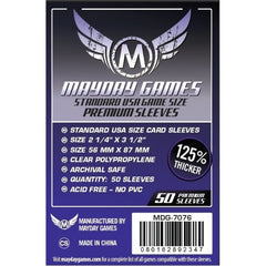 Mayday -  Premium USA Board Game Sleeves (Pack of 50) - 56 MM X 87 MM (Purple)