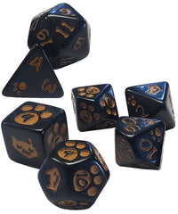 Kitten Polyhedral Dice Set Black