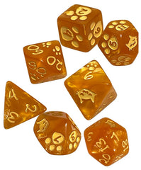 Kitten Polyhedral Dice Set Orange