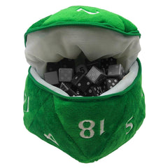 D20 Plush Dice Bag Green