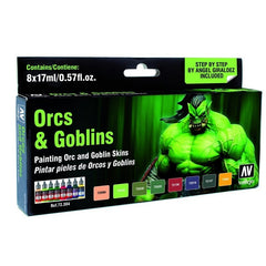 Vallejo AV72304 Game Colour - Orcs & Goblins 8 Colour Set Green Package
