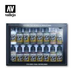 Vallejo AV71190 Model Air German/Allied WWII 16 Colour Acrylic Airbrush Paint Set