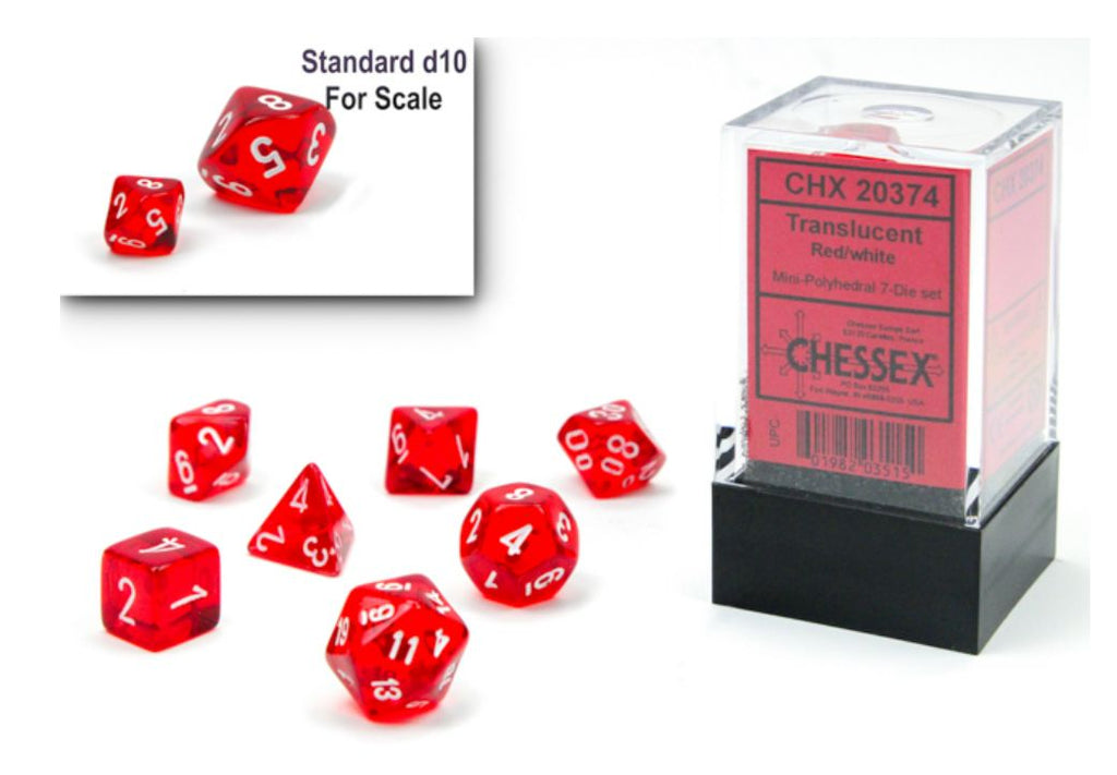 CHX 20374 Translucent Mini Red/White 7-Die Set