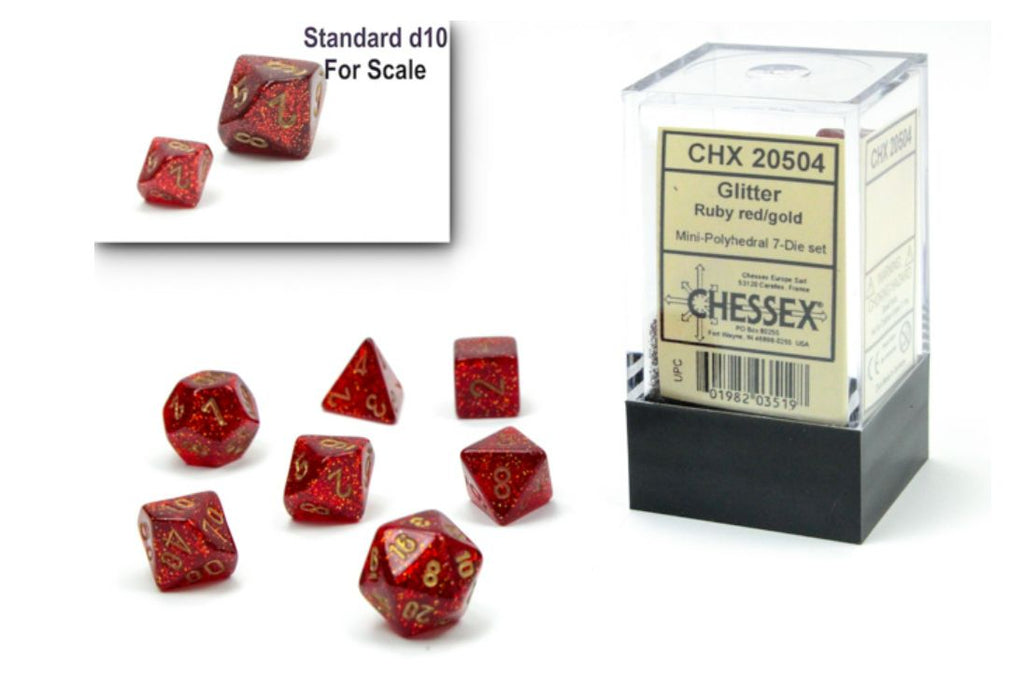 CHX 20504 Glitter Mini Ruby Red/Gold 7-Die Set