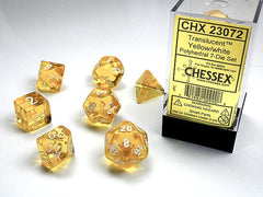 CHX 23072 Translucent Polyhedral Yellow/White 7-Die Set