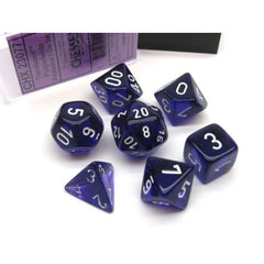 CHX 23077 Translucent Polyhedral Purple/White 7-Die Set