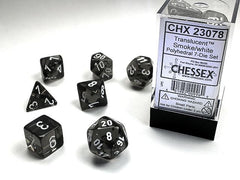 CHX 23078 Translucent Polyhedral Smoke/White 7-Die Set