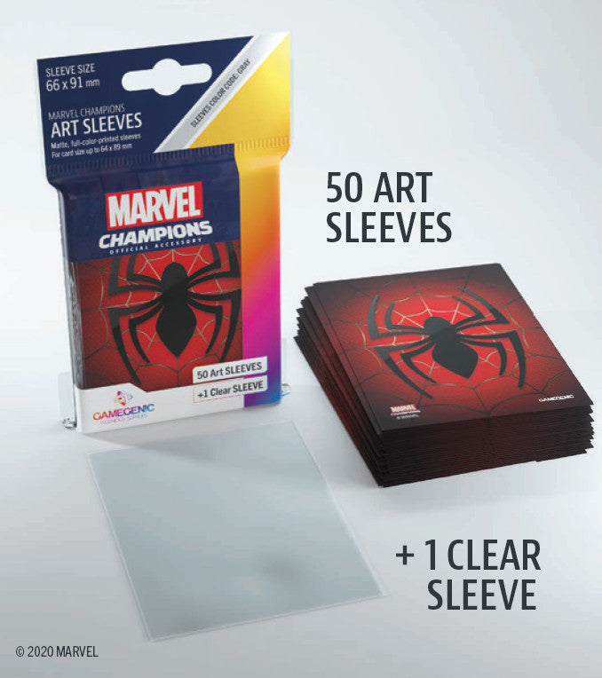 Gamegenic Marvel Champions Art Sleeves - Spider-Man (66mm x 91mm) (50 Sleeves)