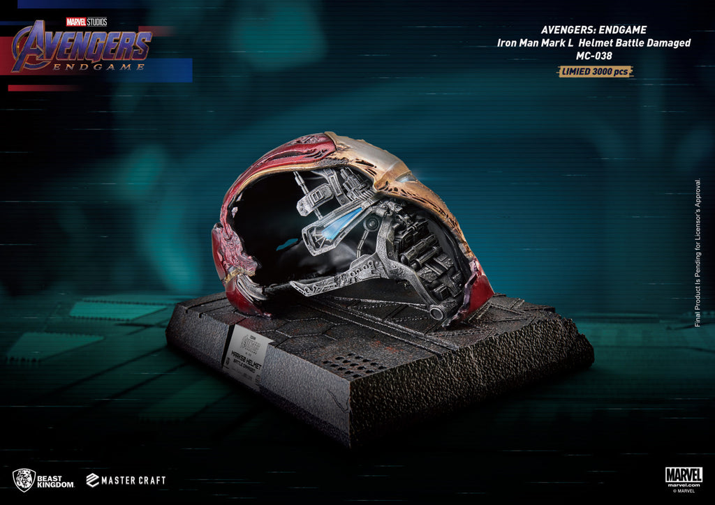Beast Kingdom Master Craft Avengers Endgame Iron Man Mark 50 Helmet Battle Damaged