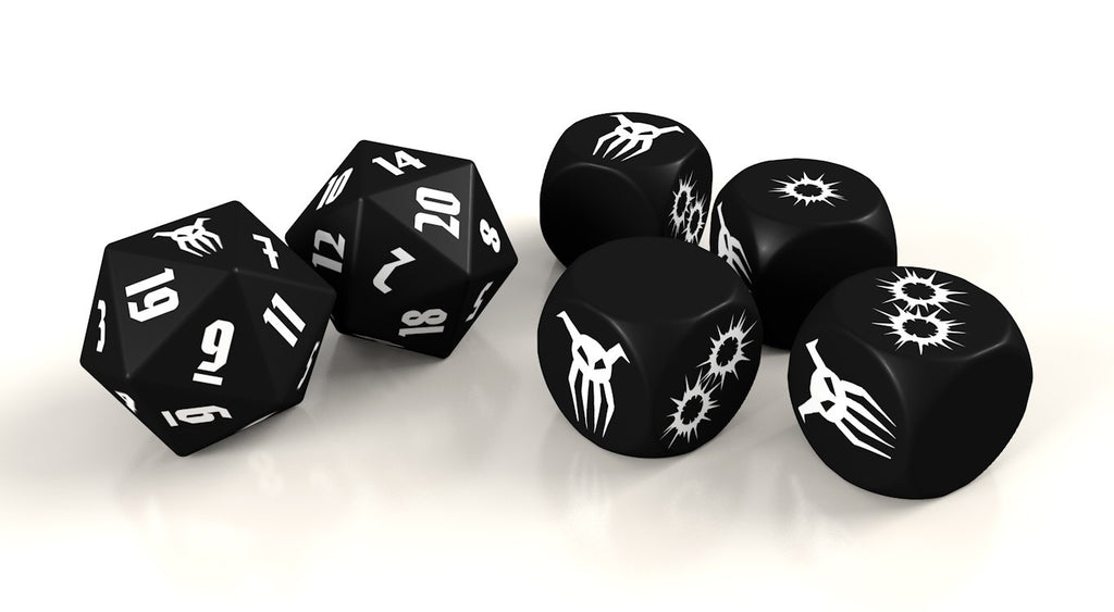 Achtung! Cthulhu RPG 2d20 Black Sun Dice Set