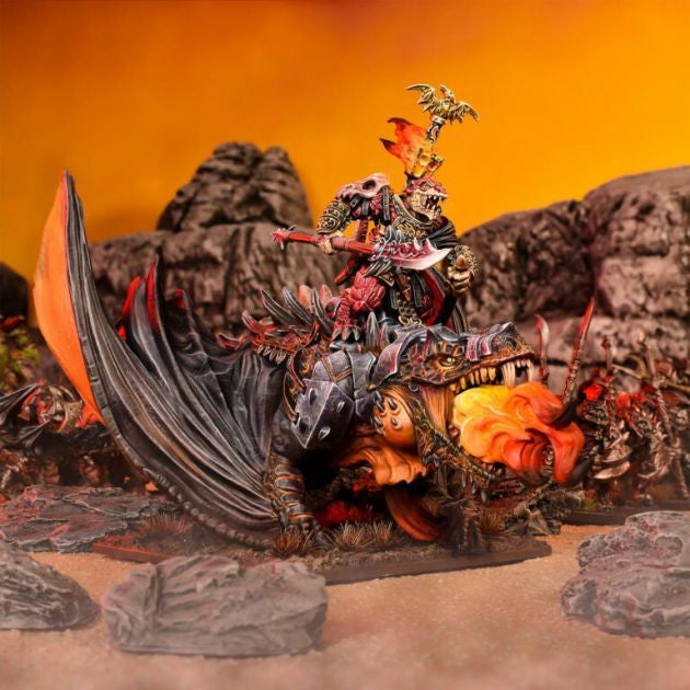 Kings Of War Salamander Clan Lord On Firedrake