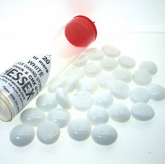 Gaming Stones White Opal Glass Stones (Qty 23-27) in 4??Tube
