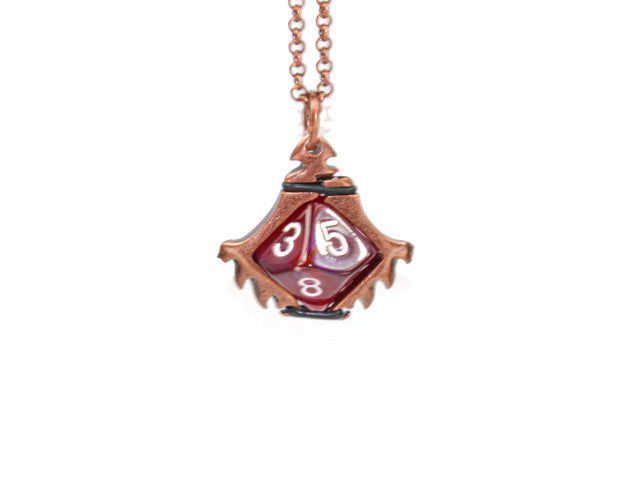 CHX 53009 D10 Dice Pendant d10 Serrated Blade w/ Old Copper Finish