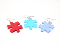 Chessex Earrings Translucent Puzzle Piece Pair (Assorted Dice Colors)