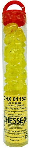Gaming Stones Yellow Catseye Glass Stones (Qty 40) in 5 1/2 inches Tube