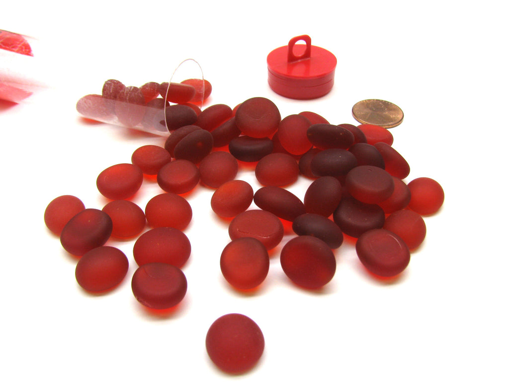 Gaming Stones Crystal Red Frosted Glass Stones (Qty 23-27) in 4 inches Tube