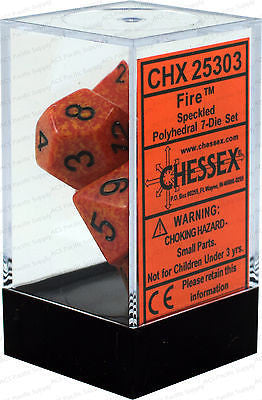 D7-Die Set Dice Speckled Polyhedral Fire (7 Dice in Display)