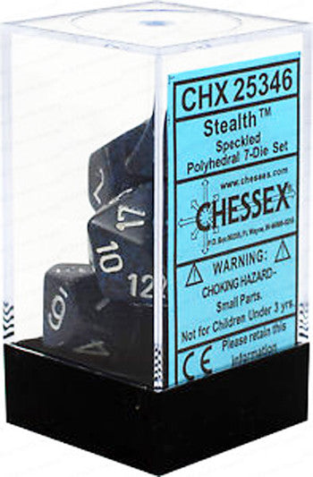 D7-Die Set Dice Speckled Polyhedral Stealth (7 Dice in Display)