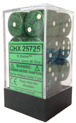 CHX 25725 D6 Dice Speckled 16mm Recon (12 Dice in Display)