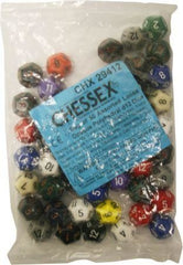 BULK D12 Dice Assorted Loose Opaque Polyhedral (50 Dice in Bag)