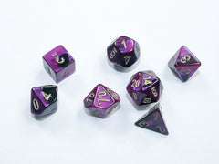 Chessex D7-Die Set Gemini Mini-Polyhedral Black-Purple/gold