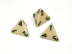 Chessex D4 Dice Opaque Polyhedral Ivory/black d4