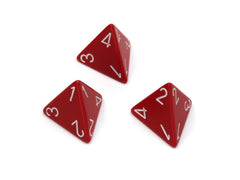 Chessex D4 Dice Opaque Polyhedral Red/white d4