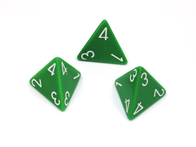 Chessex D4 Dice Opaque Polyhedral Green/white d4