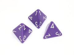 Chessex D4 Dice Opaque Polyhedral Purple/white d4