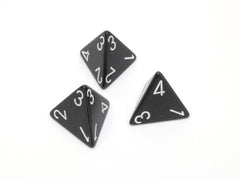 Chessex D4 Dice Opaque Polyhedral Black/white d4