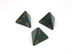 Chessex D4 Dice Opaque Polyhedral Dusty Green/copper d4