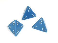 Chessex D4 Dice Opaque Polyhedral Light Blue/white d4