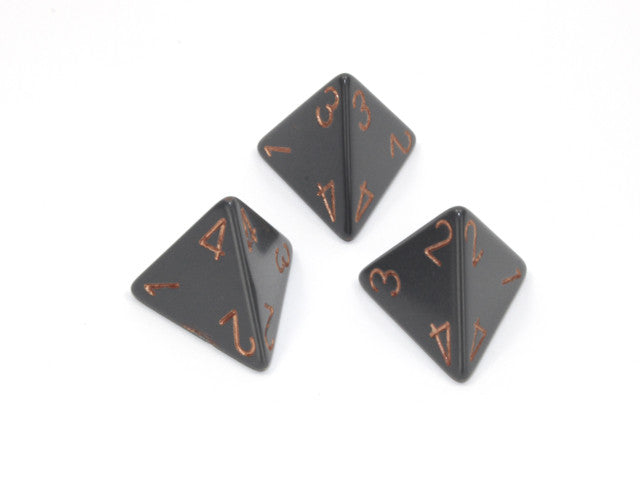 Chessex D4 Dice Opaque Polyhedral Dark Grey/copper d4