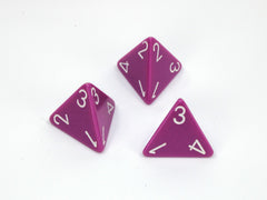 Chessex D4 Dice Opaque Polyhedral Light Purple/white d4