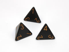 Chessex D4 Dice Opaque Polyhedral Black/gold d4