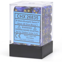 CHX 26835 Gemini 12mm d6 Black-Blue/Gold Block (36)