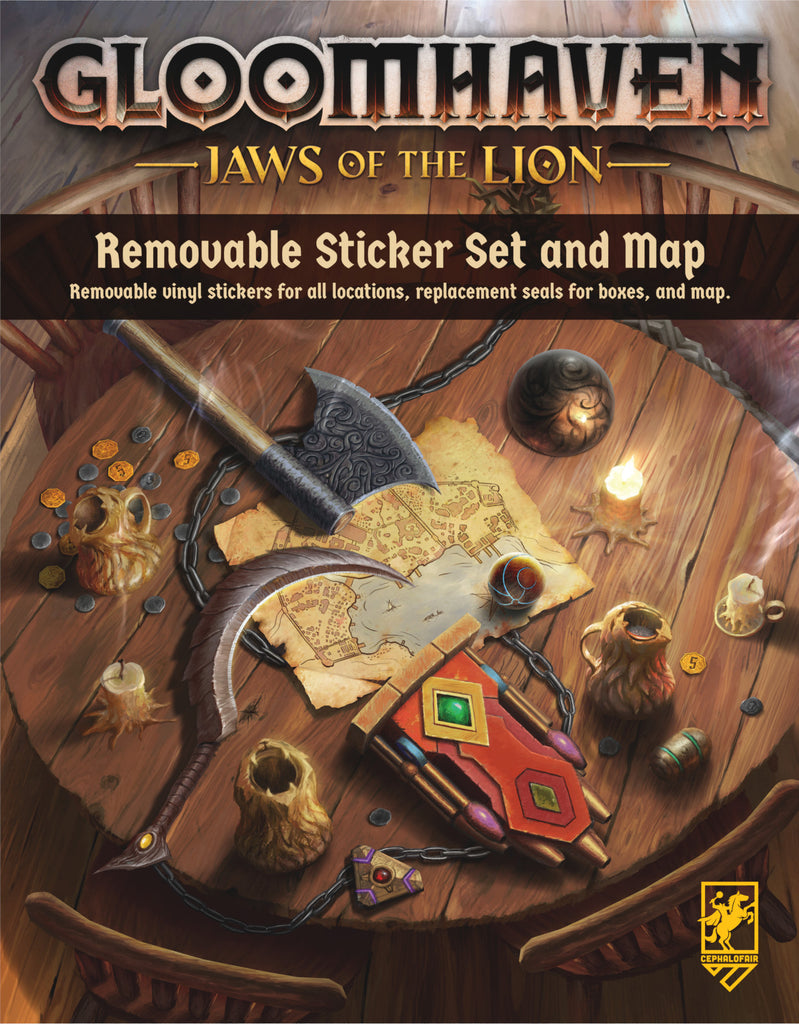 Gloomhaven Jaws of the Lion Removable Sticker Set and Map Board Game